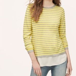 EUC Loft Striped Mixed Media Sweater